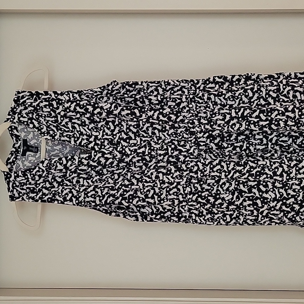 GAP Black and White Cat Pattern Dress - M